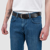 Pantaloni bărbați slim fit denim alb