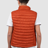 Vestă bărbați matlasată caramiziu cu fermoar
