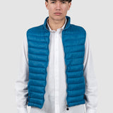 Vestă bărbați albastră matlasată cu fermoar