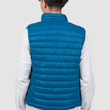 Vestă bărbați albastră matlasată cu fermoar