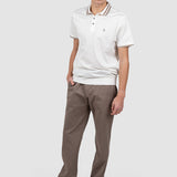 Pantaloni bărbați slim fit bumbac elastic maro