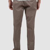 Pantaloni bărbați slim fit bumbac elastic maro