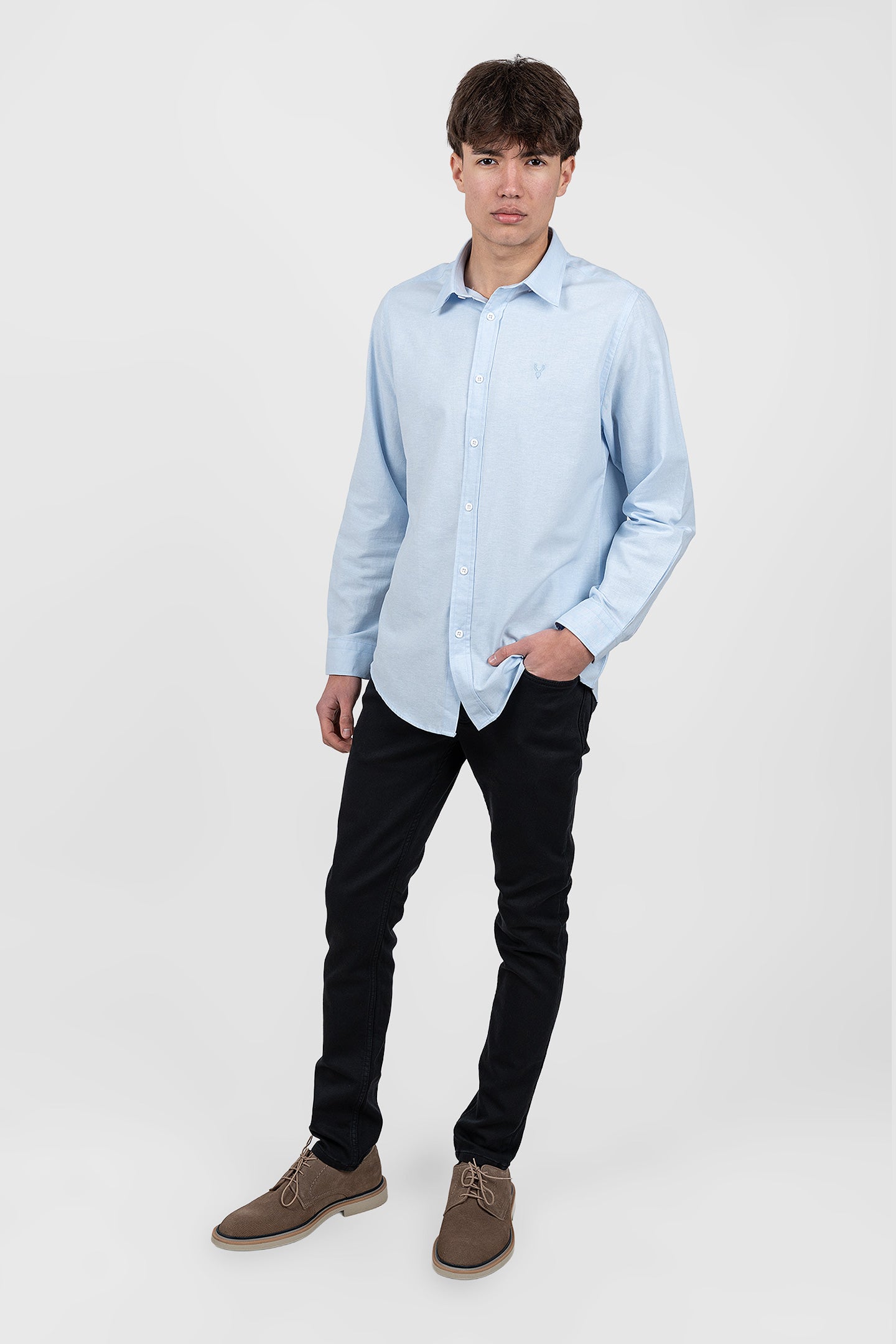 Pantalon denim bărbați slim fit bej/negru