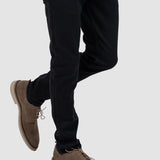 Pantalon denim bărbați slim fit bej/negru