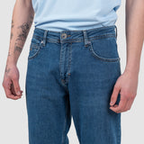 Pantaloni bărbați slim fit denim stretch albastru