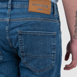 Pantaloni bărbați slim fit denim stretch albastru