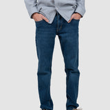 Pantalon denim bărbați regular fit albastru închis