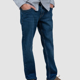 Pantalon denim bărbați regular fit albastru închis
