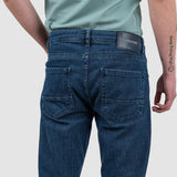 Pantaloni bărbați slim fit denim stretch albastru
