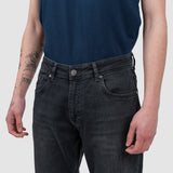 Pantaloni bărbați slim fit denim stretch gri fume