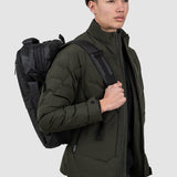 Rucsac bărbați negru cu compartimente multiple și fermoar