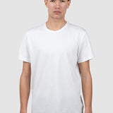 Tricou bărbați alb stretch cu guler rotund