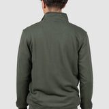 Jachetă bărbați kaki cu fermoar și guler înalt