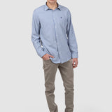 Cămașă bărbați slim fit mânecă lungă dungi blue