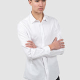 Cămașă bărbați slim fit alb mânecă lungă