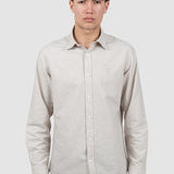 Cămașă bărbați slim fit bej mânecă lungă