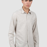 Cămașă bărbați slim fit bej mânecă lungă