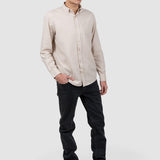 Cămașă bărbați regular fit bej guler button-down