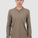 Bluză bărbați polo din bumbac, maro