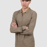 Bluză bărbați polo din bumbac, maro