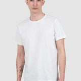 Tricou bărbați regular fit bumbac alb guler rotund