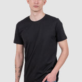 Tricou bărbați regular fit bumbac negru guler rotund