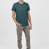 Tricou bărbați din bumbac verde regular fit