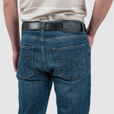 Pantaloni bărbați slim fit denim stretch albastru