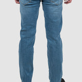 Pantaloni bărbați slim fit denim stretch albastru deschis