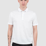 Tricou polo bărbați bumbac alb cu guler clasic
