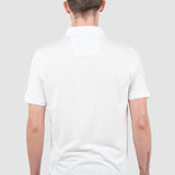 Tricou polo bărbați bumbac alb cu guler clasic