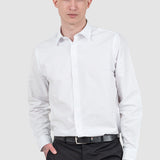 Cămașă bărbați slim fit din bumbac alb