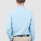 Cămașă bărbați slim fit albastru deschis cu guler button-down