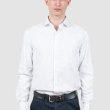 Cămașă bărbați slim fit albă din bumbac cu guler clasic