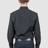 Cămașă bărbați slim fit neagră din bumbac cu guler clasic
