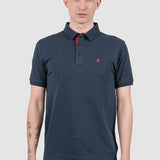 Tricou polo bărbați bumbac bleumarin cu logo piept