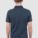 Tricou polo bărbați bumbac bleumarin cu logo piept