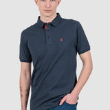 Tricou polo bărbați bumbac bleumarin cu logo piept