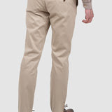 Pantaloni bărbați slim fit chino stretch bej