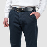 Pantaloni bărbați slim fit chino stretch bleumarin