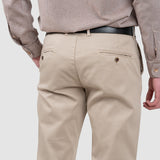 Pantaloni bărbați slim fit chino stretch bej