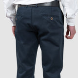 Pantaloni bărbați slim fit chino stretch bleumarin