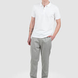 Pantaloni bărbați slim fit tencel stretch gri deschis