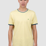 Tricou bărbați galben cu detalii verde contrast