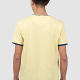 Tricou bărbați galben cu detalii verde contrast