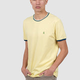 Tricou bărbați galben cu detalii verde contrast