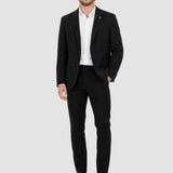 Sacou bărbați din in negru cu croială slim fit