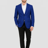 Sacou bărbați slim fit indigo cu închidere la doi nasturi