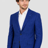 Sacou bărbați slim fit indigo cu închidere la doi nasturi