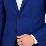 Sacou bărbați slim fit indigo cu închidere la doi nasturi